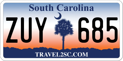 SC license plate ZUY685