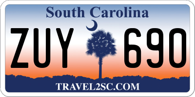 SC license plate ZUY690