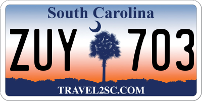 SC license plate ZUY703