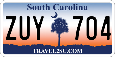 SC license plate ZUY704