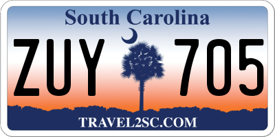SC license plate ZUY705