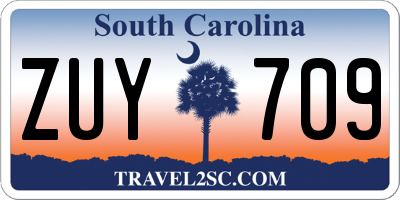 SC license plate ZUY709