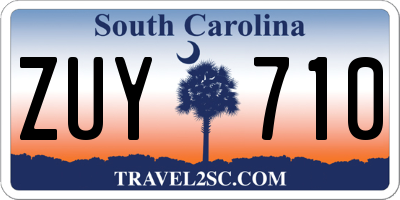 SC license plate ZUY710