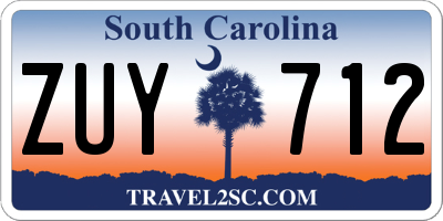 SC license plate ZUY712