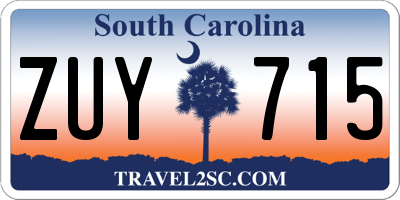 SC license plate ZUY715