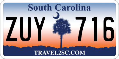 SC license plate ZUY716