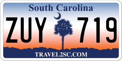 SC license plate ZUY719