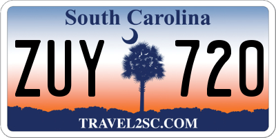 SC license plate ZUY720