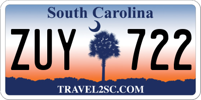 SC license plate ZUY722