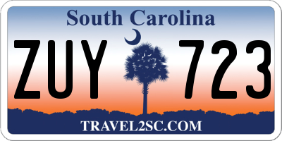 SC license plate ZUY723