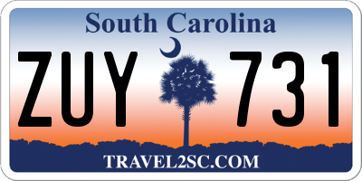 SC license plate ZUY731