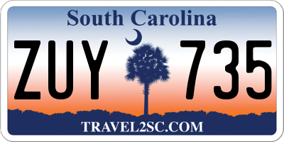 SC license plate ZUY735