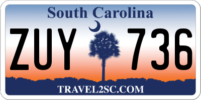 SC license plate ZUY736