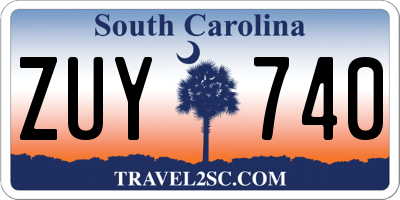SC license plate ZUY740