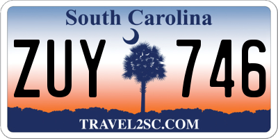 SC license plate ZUY746