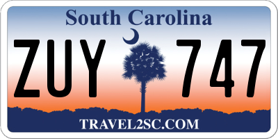 SC license plate ZUY747