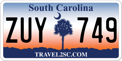 SC license plate ZUY749