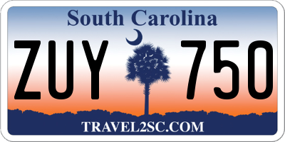 SC license plate ZUY750