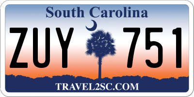 SC license plate ZUY751