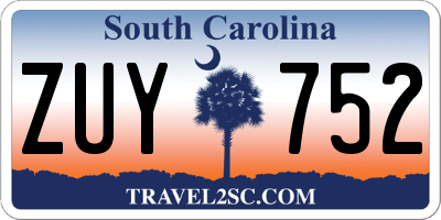 SC license plate ZUY752