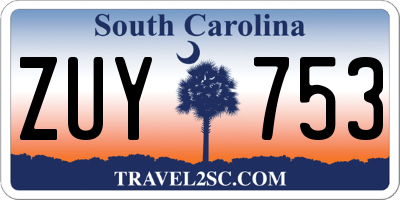SC license plate ZUY753