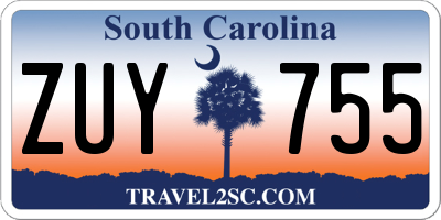 SC license plate ZUY755