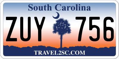 SC license plate ZUY756