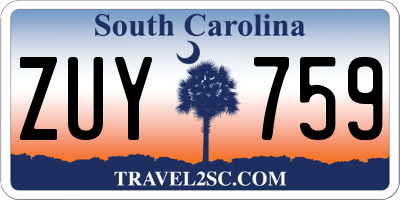 SC license plate ZUY759