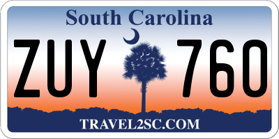 SC license plate ZUY760