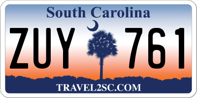 SC license plate ZUY761