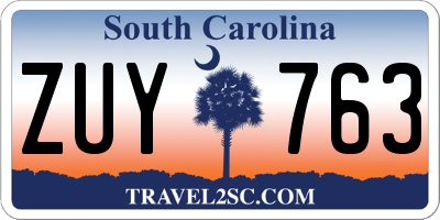 SC license plate ZUY763