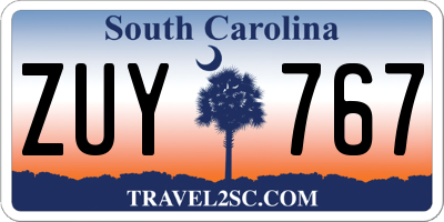 SC license plate ZUY767