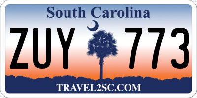 SC license plate ZUY773