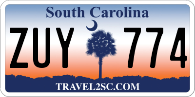 SC license plate ZUY774