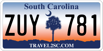 SC license plate ZUY781