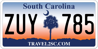 SC license plate ZUY785