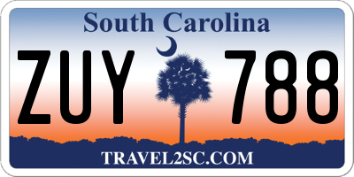 SC license plate ZUY788