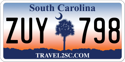 SC license plate ZUY798