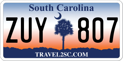 SC license plate ZUY807
