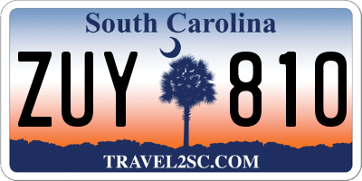 SC license plate ZUY810