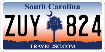 SC license plate ZUY824