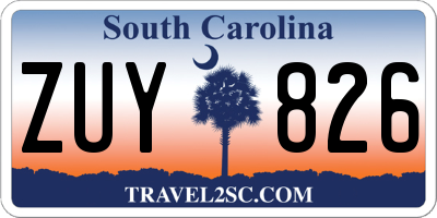 SC license plate ZUY826