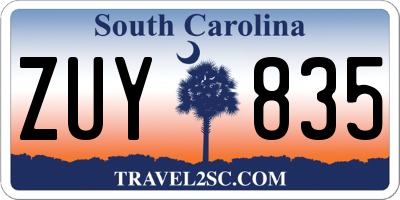 SC license plate ZUY835