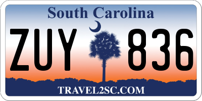 SC license plate ZUY836