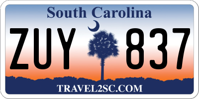 SC license plate ZUY837