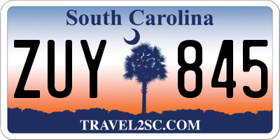 SC license plate ZUY845
