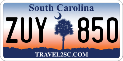 SC license plate ZUY850
