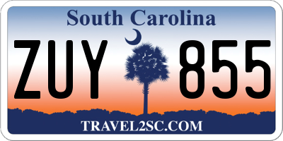 SC license plate ZUY855
