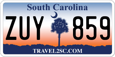 SC license plate ZUY859