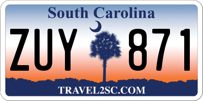 SC license plate ZUY871